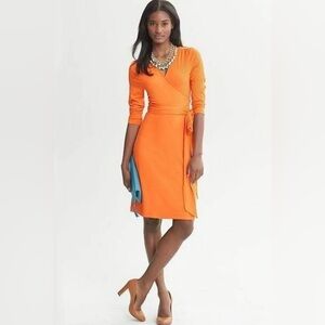 Banana Republic Orange Wrap Dress